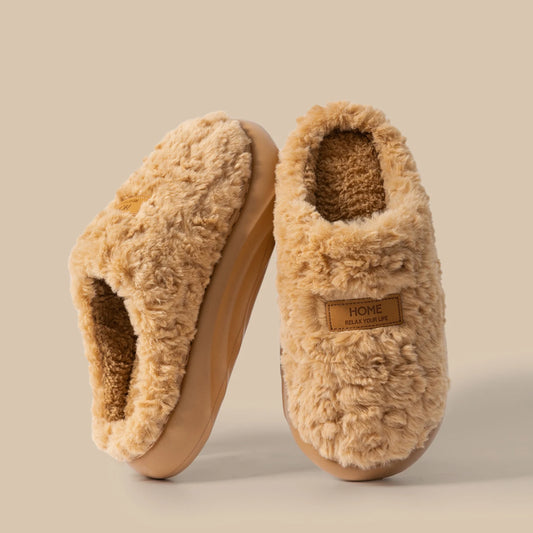 Flauschige Damenhausschuhe